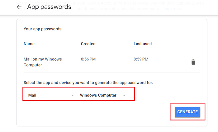make app password in gmail